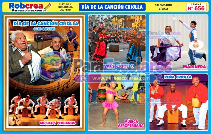 Lámina Escolar De Día De La Canción Criolla Tradición Peruana